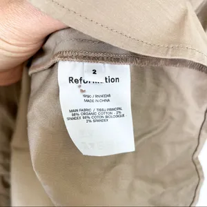 Reformation Luce Long Sleeve Midi Dress in Khaki Tan thumbnail 9
