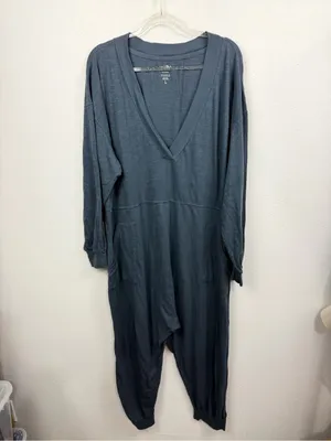NATURAL LIFE Relaxed Fit 100% Cotton Deep V-Neck Johnnie Jumpsuit Size L thumbnail 2