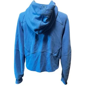 Lululemon Oversized Scuba Zip Hoodie Blue Nile Cropped Cotton Terry Size XS/S thumbnail 2