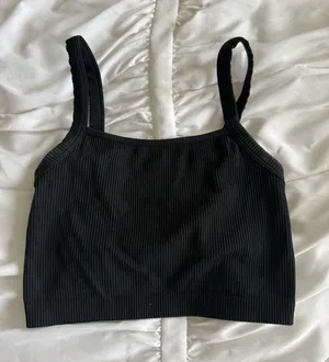 Target Black Ribbed Crop Top thumbnail 1
