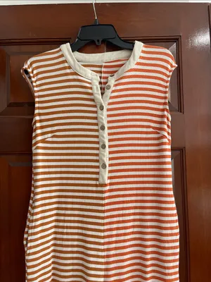 Daphne Striped wide leg jumpsuit with pockets Small Pink thumbnail 3