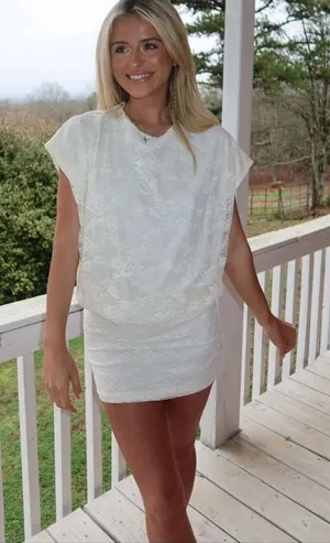 Lace mini dress White Size M thumbnail 1