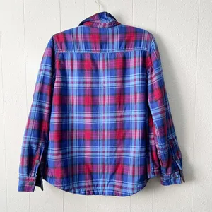 L.L.Bean Women Shacket Medium Cotton Fleece Plaid Barn Country Western Cabincore thumbnail 10