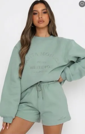 WHITE FOX Santa Monica Green Crewneck Sweatshirt Size S/M thumbnail 1