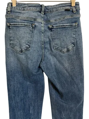 Risen High Rise Straight Leg Jeans Raw Hem Medium Wash Size Women’s Size 3/26 thumbnail 5