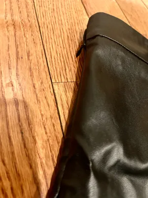 SHEIN NWOT Sexy High Waist Notch Hem Leather A-Line /two front slits L thumbnail 7
