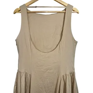 Abercrombie & Fitch Tan Beige Pleated Sleeveless Midi Dress Womens Size Large L thumbnail 5
