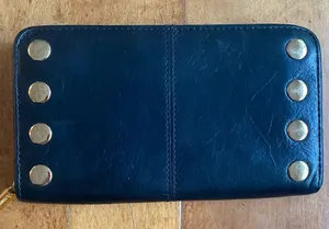 Hammitt Black Leather Wallet with Gold Studs thumbnail 1
