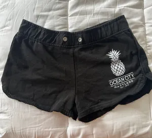 Ocean City Pineapple Large Black Women's Lounge Shorts thumbnail 1