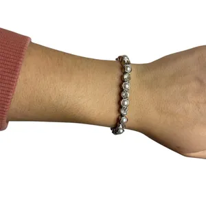 INC Crystal & Pearl Adjustable tennis Bracelet gift valentine's day retro y2k thumbnail 2