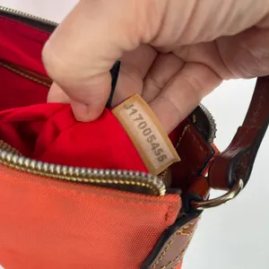 Dooney and Bourke Nylon Orange Sherbert Crossbody with Leather Strap thumbnail 5