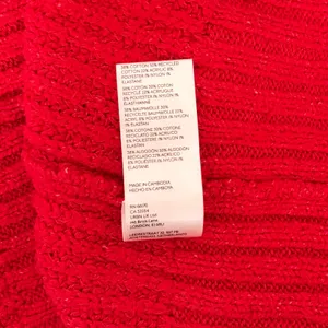 Anthropologie MAEVE Solid Red Shaker Knit Sweater Mockneck Pullover Fleck Medium thumbnail 11