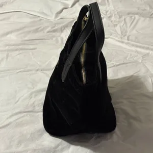 Scout Velvet Black Mini Tote With Dual Handles & Gold Quilted Interior Zip Close thumbnail 5