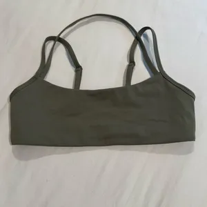 FORM Sami Clark Double Strap Green Sport Bra in Camp size S thumbnail 2