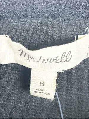 MADEWELL Black Crepe Square Neck Puff Sleeves Crop Top Medium Preppy Casual Boho thumbnail 3