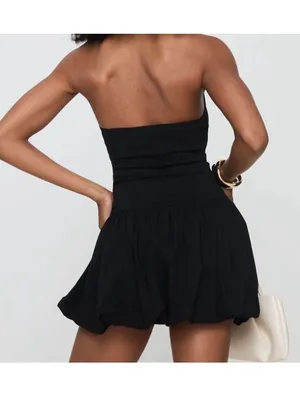 Princess Polly Gigli Bubble Hem Mini Dress Black Size 8 NWT thumbnail 3