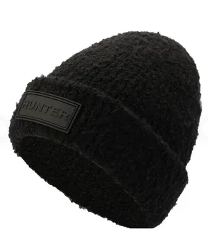 Hunter Black Unisex Tonal Patch Beanie Hat thumbnail 3