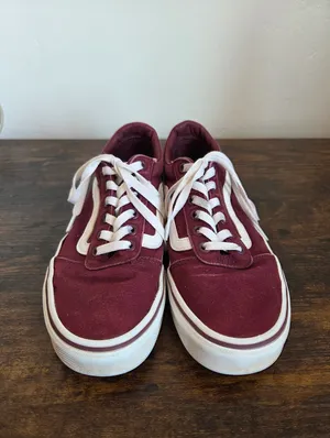 Vans Ward Low Top Sneakers Burgundy Maroon Skater Grunge Casual Comfy Women 8.5 thumbnail 2