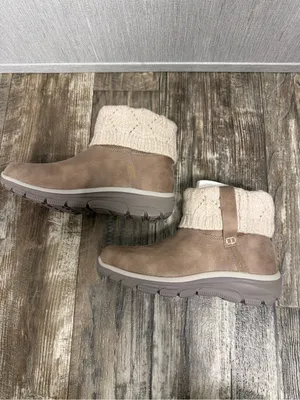 Skechers Women's Pale Taupe Knit-Cuff Ankle Boot Size 7.5 thumbnail 11