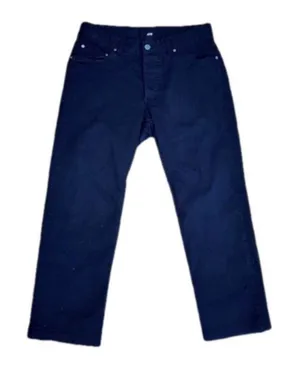 H&M Black Straight Leg Pants Size 8 Mid Rise Cotton Chinos Minimalist Preppy thumbnail 1