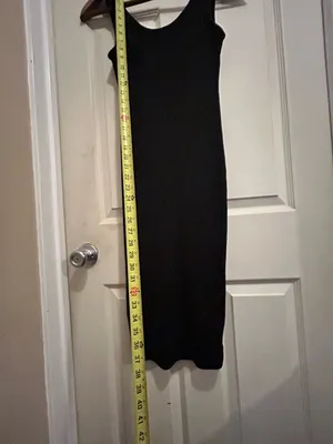 Ambiance - Classic Black Ribbed Tank Midi Dress - size medium thumbnail 6