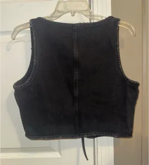 Wild fable target Black Tie-Front denim vest. NWT thumbnail 3