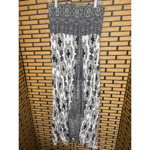 Free People Black And White Boho Strapless‎ Maxi Dress Size Small thumbnail 2