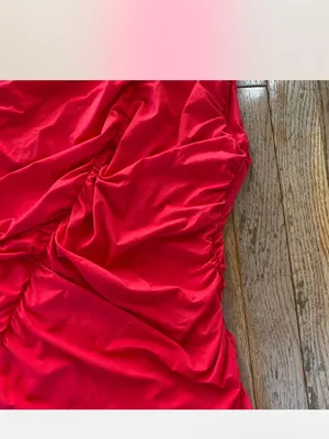 red ruched formal ruffle mini dress Size M thumbnail 6