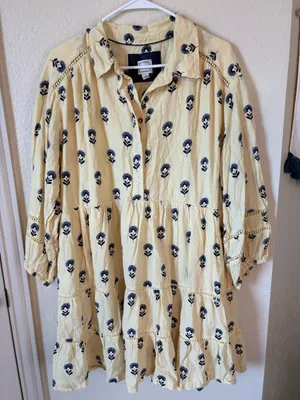 Anthropologie | Maeve Bettina Linen Blend Tiered Mini Shirtdress Size Large thumbnail 2