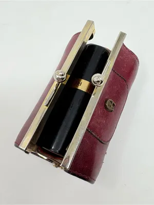 Etienne Aigner Burgundy Leather Kisslock Clutch Coin Purse Lipstick Bag Italy thumbnail 9