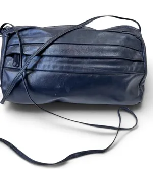 Vintage 70’s Excel Dark Blue Leather Crossbody Bag thumbnail 1
