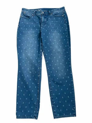 Talbots Anchor-Print Slim Ankle Curvy Jeans thumbnail 7