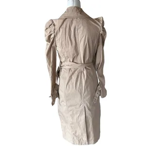 NWOT AVEC LES FILLES Puff Sleeve Belted Trench Coat Tan Camel thumbnail 9