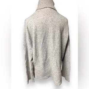 J.Crew Wool Blend Ribbed Turtleneck Sweater Merino Alpaca Gray Sz M thumbnail 4