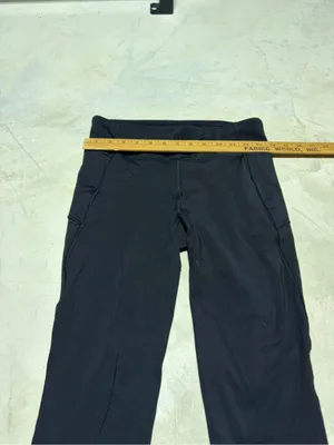 Lululemon Black final lap crop Athletic Leggings 8 thumbnail 2