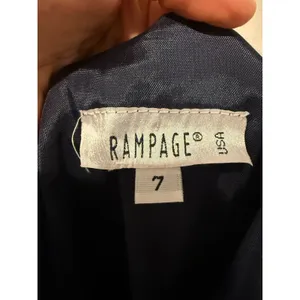 Vtg Y2K‎ Rampage Dark Blue Satin Maxi Slip Dress Sz 7 Whimsigoth Glitter USA 90s thumbnail 3