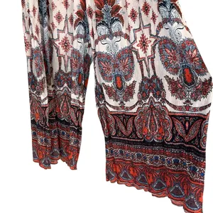Free People Boho Gold Dust Printed Wide Leg High Waist Flowy Pants thumbnail 5
