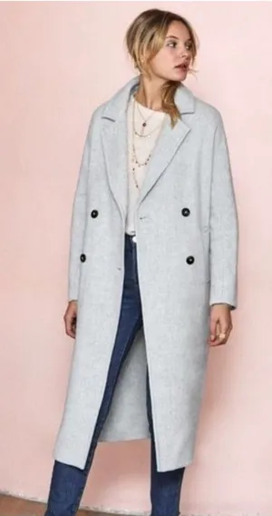 Sezane Jim wool grey long coat SZ38 US 6 OVERSIZE bust 42 thumbnail 1