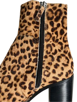 EUC Steve Madden Leather Calf Hair Rewind Boots Leopard Size 9.5 thumbnail 2
