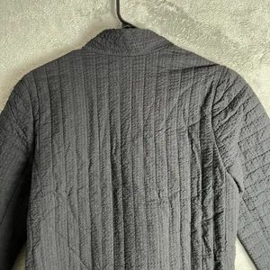 J. Jill Black‎ Quilted Seersucker Jacket Embroidered Trim Pockets Boho Chic XS thumbnail 5
