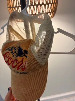 Coors Embroidered Trucker Cap in Mustard Yellow and Cream thumbnail 4