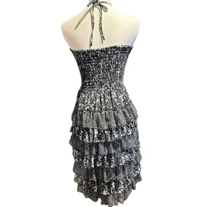 CZ Cover Up Smocked Layered Ruffle Dress Med Boho Chic Fairy Cottage Whimsey thumbnail 6
