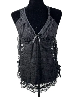 Playboy Intimates Sheer Lace Babydoll Lingerie Slip Size Medium thumbnail 1