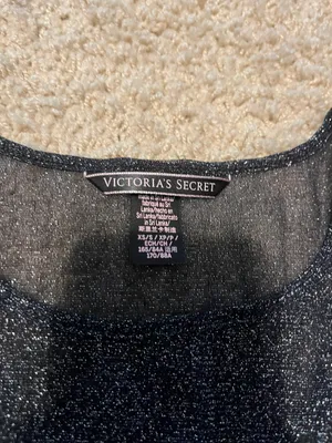 Victoria's Secret Black mesh sparkly long sleeve top never worn thumbnail 6