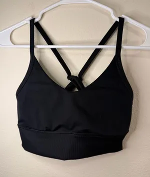 aerie Black Knotted-Back Strappy Bralette thumbnail 1