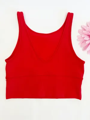 Lululemon Power Pivot Ribbed Tank Crop Top Love Red thumbnail 4