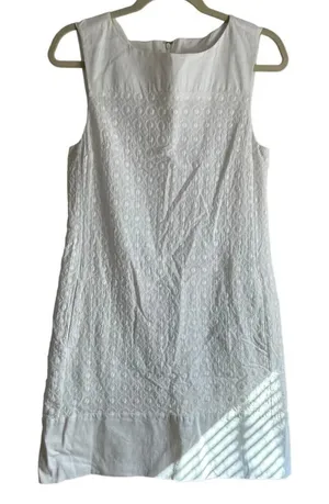 Joe Fresh White Eyelet Cotton Shift Dress thumbnail 1