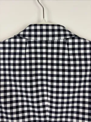 J. Crew Parke Gingham Blazer Women’s 2 Cotton Single Button Navy White thumbnail 8