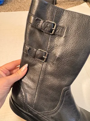 Clarks Black Leather Mid Calf Boots Womens 9.5 Fall Classic Comfort thumbnail 10