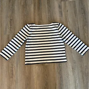 J.Crew Navy and White Striped Sailor Top thumbnail 2